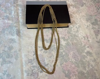 Monet, Vintage Gold Long Layered Necklace Rope Chain, 27 inches, Signed, Minimalist, Gold Jewelry, Costume Jewelry, Long Chain
