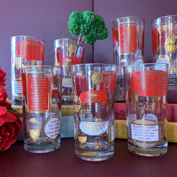 Vintage Bloody Mary Glasses Etsy