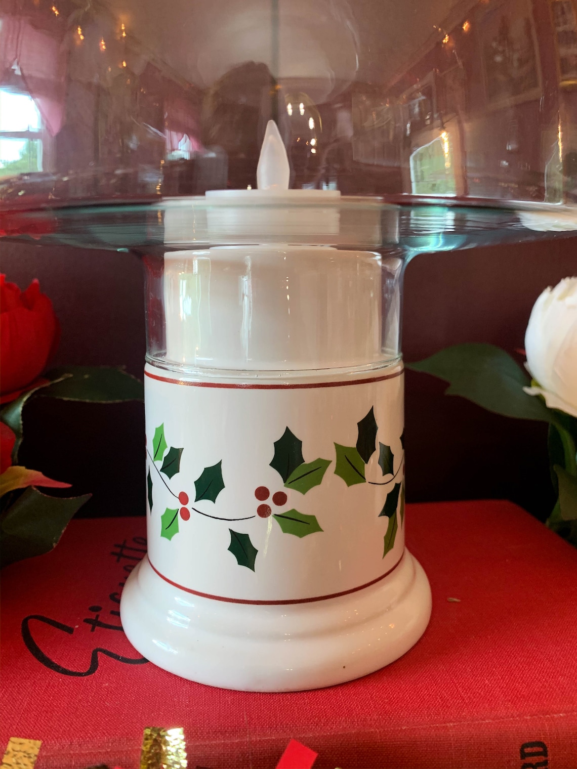 Vintage Christmas Hurricane Lamp Classique Candle Tea - Etsy