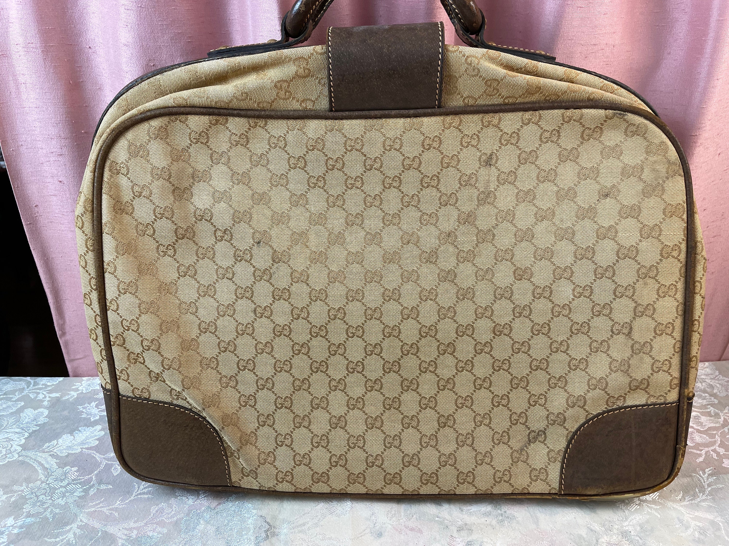 Gucci Luggage Bag, 1950s, 1960s, Vintage Gucci, Rare Designer Bag