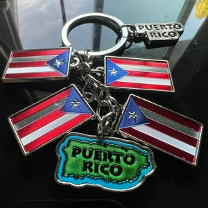 Puerto Rico Boricua flag keychain