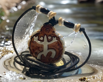 Taino coqui sunDOUBLE SIDE WITH BORICUA on the back necklace Puerto Rico Boricua