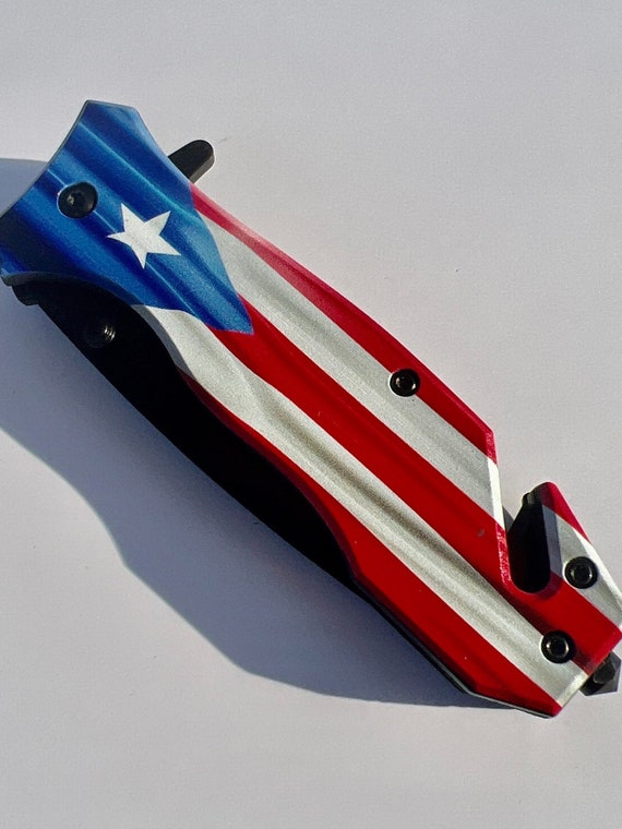 Utility knife Puerto Rico flag