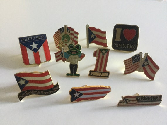 Puerto Rico Flag Lapel Pins Lot Of 10 Pcs Etsy