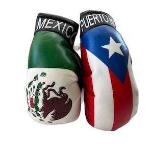 Mexirican BORICUA Puerto Rico boxing glove rearview mirror