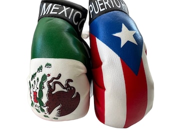 Mexirican BORICUA Puerto Rico boxing glove rearview mirror
