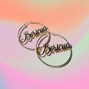 Boricua Puerto Rico hoop, earings 60mm size