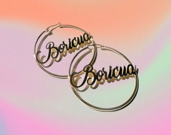 Boricua Puerto Rico hoop, earings 60mm size