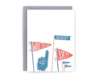 Pennants Felicitaciones Letterpress Card