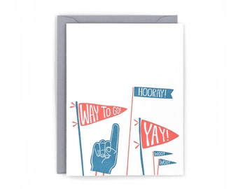 Pennants Congrats Letterpress Card