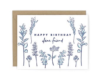 Wildflower Birthday Letterpress Card