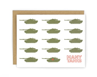 Muchos tanques Carta de cartas tarjeta