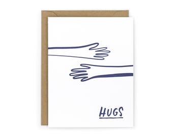 Abrazos Letterpress Tarjeta