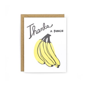 Banana Thank You Letterpress Card