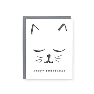 Happy Purrthday Letterpress Card