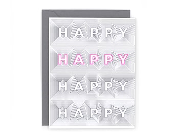 Tarjeta Happy Letterpress