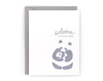 Tarjeta Baby Panda Letterpress