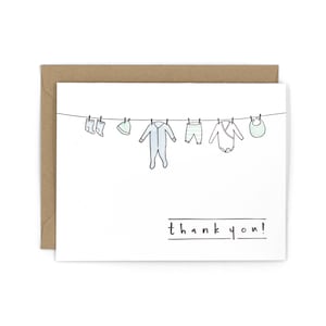 Baby Danke Letterpress Karte - Hand aquarelliert