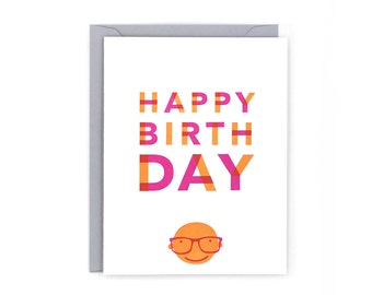 Glasses Birthday Letterpress Card