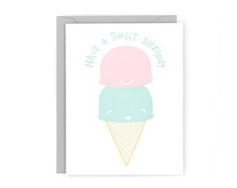 Tarjeta Letterpress de Helado
