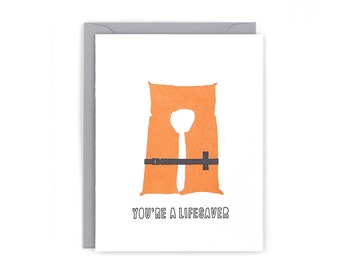 Tarjeta Lifesaver Letterpress