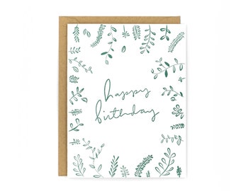 Verdant Birthday Letterpress Card