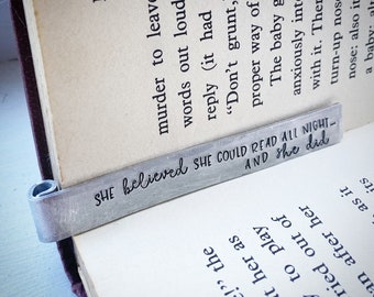 She Believed She Could Read All Night…And She Did. Unique Birthday Christmas anniversary gift for her. Book lover bibliophile