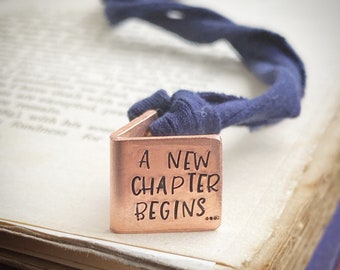 A New Chapter Begins… Personalised Tiny book Bookmark Book lover gift Keepsake 7th 9th 22nd wedding anniversary present initials date