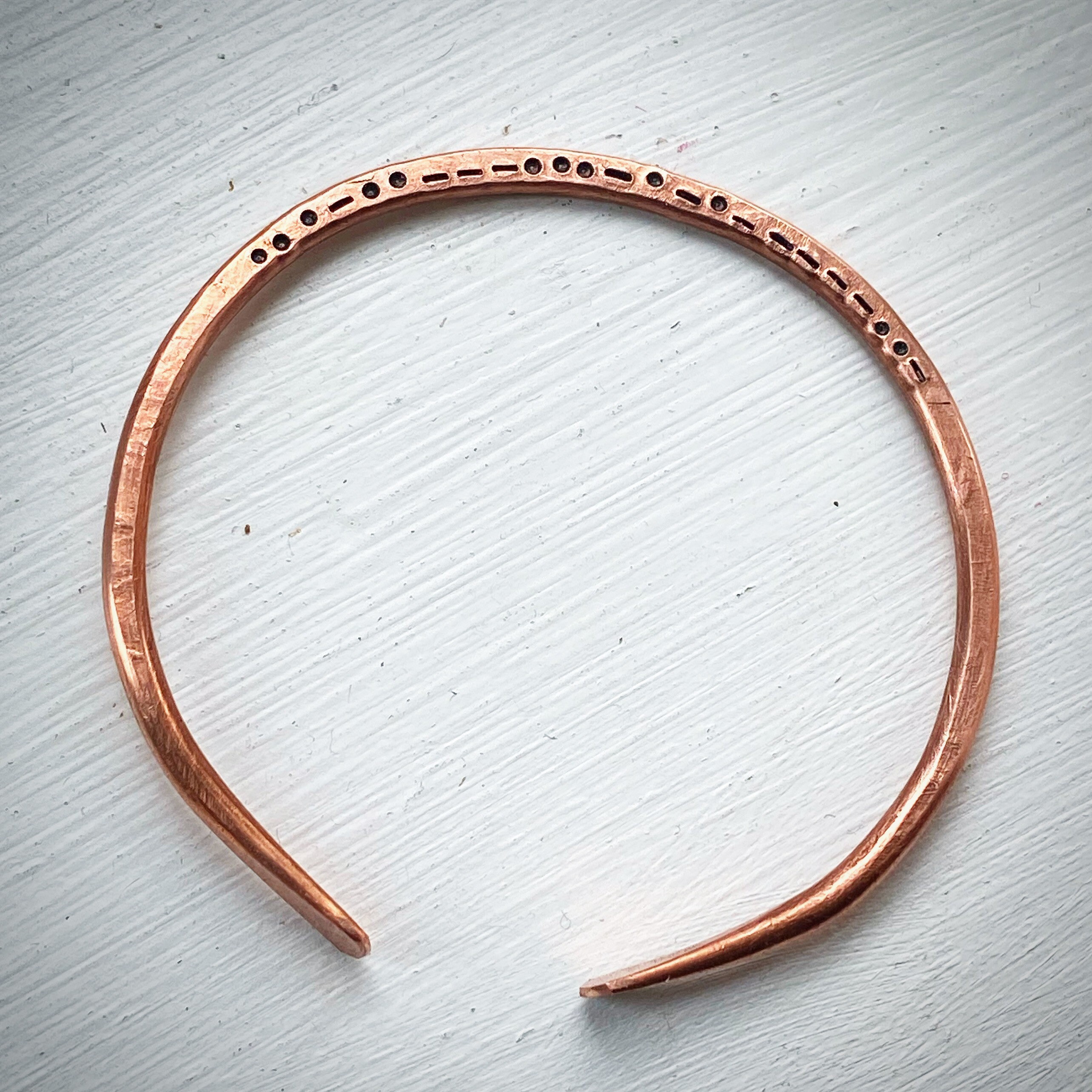 CU*NT Morse Code Secret Message. Hand Stamped Bracelet, Cuff