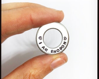 I AM ENOUGH token. Inspirational gift. Mental Health Awareness. Pocket token. Love token. Coin.