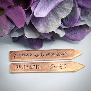 PERSONALISED years and counting. Traditional 7th 9th 22nd wedding anniversary collar shirt stays Gift for him Husband. Date and initials