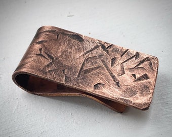 Aged Bronze money clip. Gift for dad Father’s Day gift. Gift for him. 8th wedding anniversary traditional gift