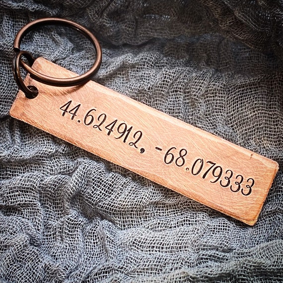 Personalised shop coordinates keyring