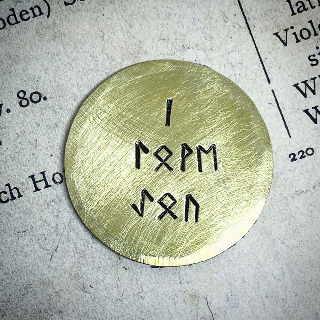 Personalised I LOVE YOU Ancient Norse Viking Runes Token Medallion