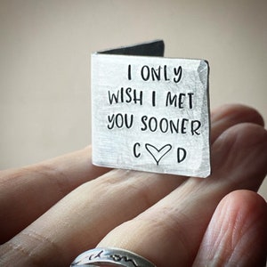 Je souhaite seulement vous rencontrer plus tôt Carte d’anniversaire de mariage PERSONNALISÉE Extra petite miniature mignonne estampillée à la main Personnalisé traditionnel 10ème cadeau