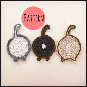 Cat butt coaster pattern. Dog butt coaster pattern. Pdf, tutorial. CROCHET  PATTERN
