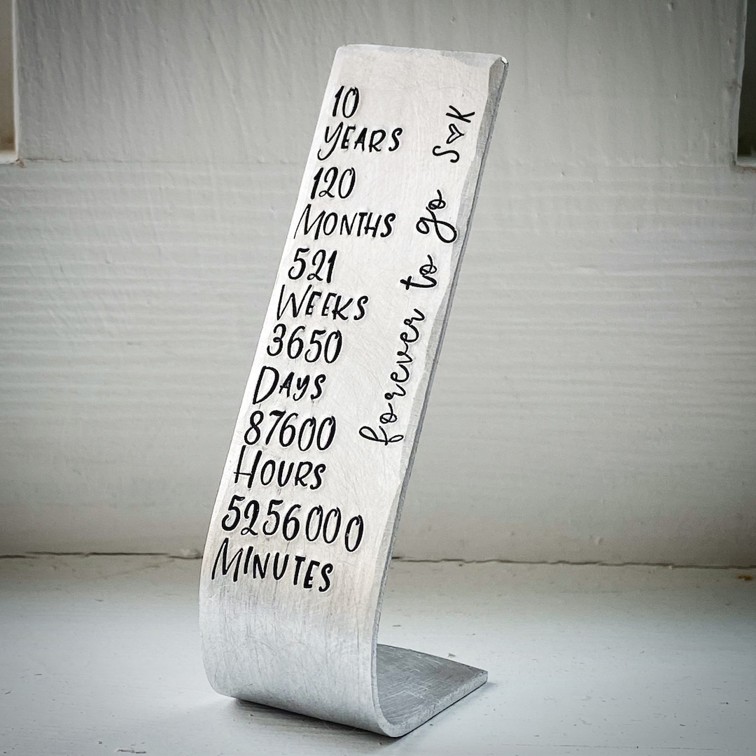 10th Traditional Wedding Anniversary Gift PERSONALISED Years - Etsy