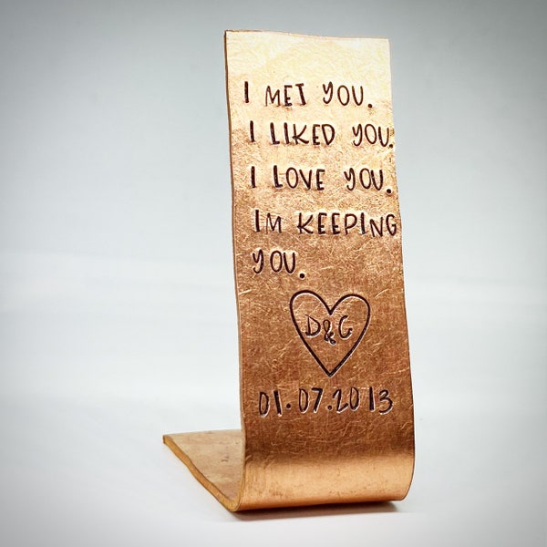 8th 19th Traditional Wedding Anniversary gift PERSONALISED small bronze custom ornament decoration. Couples gift for him or her.