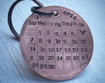 PERSONALISED The Day You Became A Daddy Mummy Grandma Grandpa. Remember the Date Calendar Keychain Special Day parent present gift