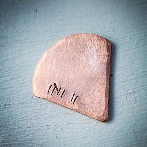 PERSONALISED Hand stamped copper  Guitar pick. 7th Anniversary, birthday Christmas Gift for him her. 7 year tally hash mark