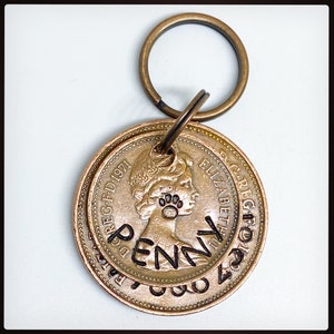 Identyfikator LUCKY PENNIES dla zwierząt. Spersonalizowany identyfikator dla psa, kota. Ręcznie stemplowany.
