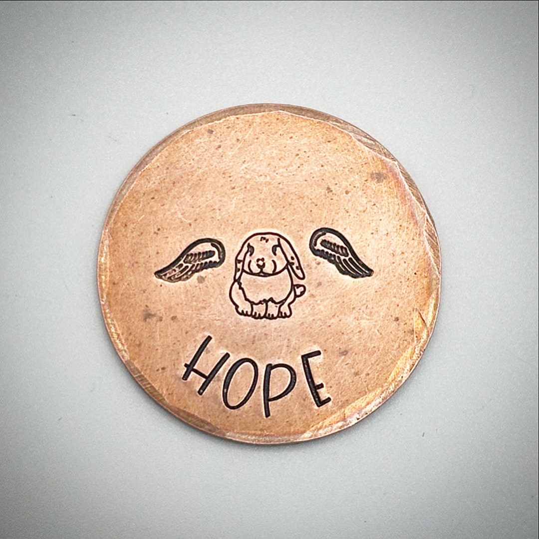 Personalised Bunny Rabbit Pet Memorial Pocket Token. Remembrance Loss ...