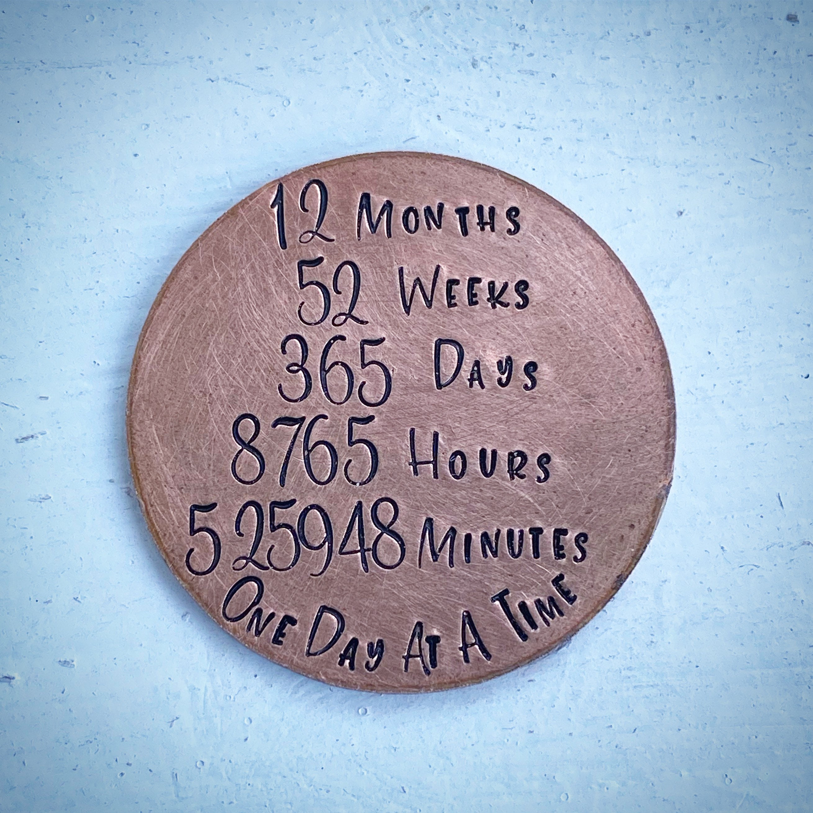 1 Year 365 Days Sobriety Recovery Token Chip Gift One Day Etsy India