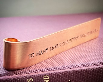 To Many More Chapters Together… bookmark. Unique Copper traditional 7th 9th 22nd year wedding anniversary gift for him her book lover