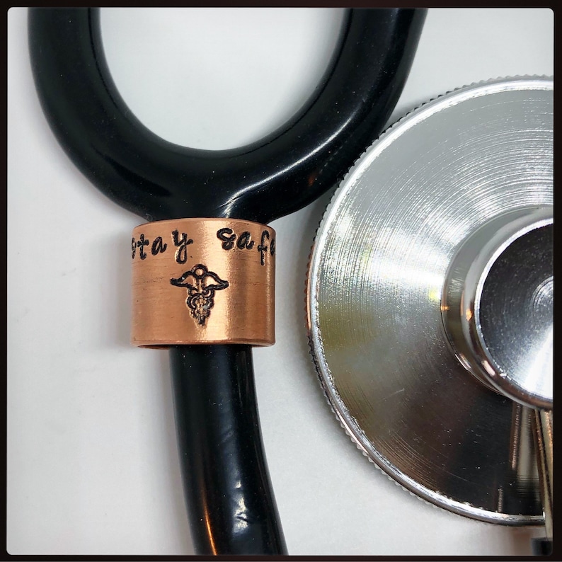 Stethoscope Charm. Personalised ICU NHS ID Tag Ring Name Etsy