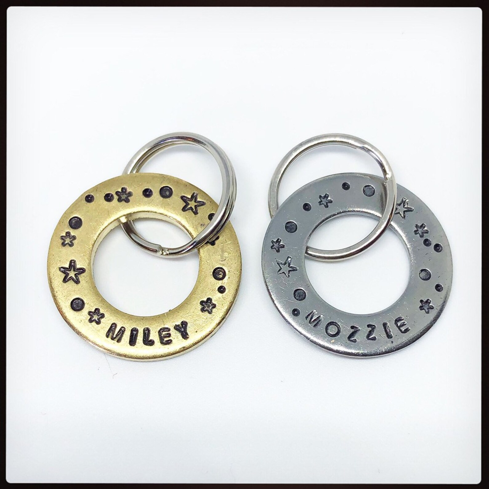 Double Sided Pet ID Tag. Personalised Name and Number Dog Cat Etsy UK