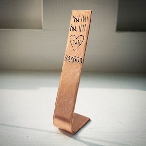 Adorno pequeño de bronce personalizado para el 19.º aniversario de bodas. Regalo para parejas.