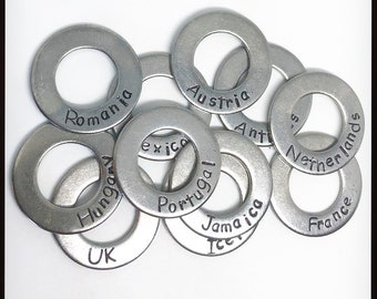 Travel charms country USA State charms keychain. Mile markers Traveling souvenir keepsake. Gap year. Backpacking. Military army deployment