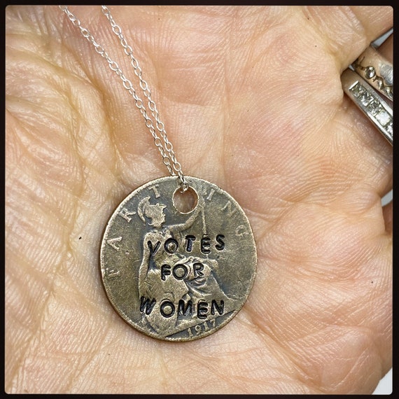 Edward VII Defaced Penny Coin Suffragette KeyFob Votes for Women Emily Pankhurst 