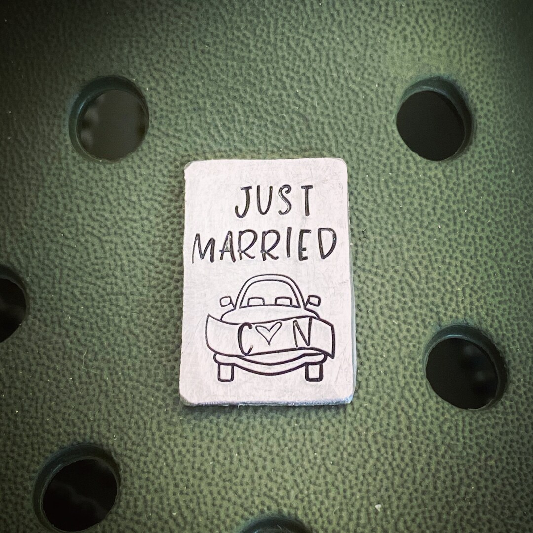 Just Married Personalised Initials Wedding Day Croc Shoe Charm Jibbitz